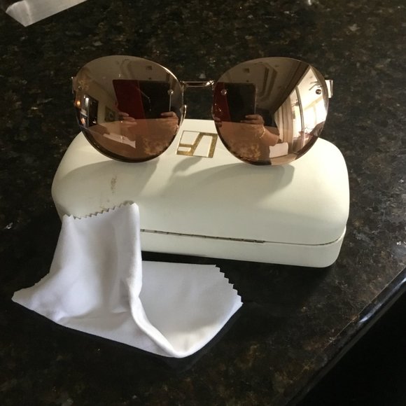 Linda Farrow gold mirrored  sunglasses $1200.00 main image 3